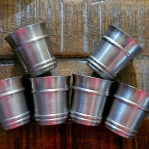 Pewter‎ Shot Glasses On Oak Tray